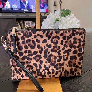 NWOT INC Leopard Print wristlet